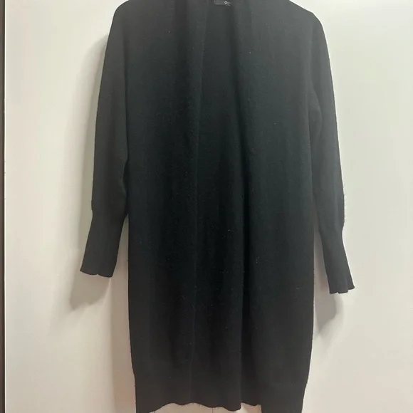 Quince 100% Mongolian Cashmere Long Duster Cardigan – Black, Size S - Picture 2 of 5